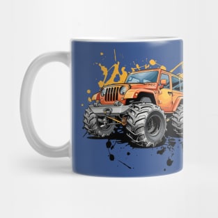 Off-Road 4x4 Vehicles in Graffiti Cartoon Style Mug